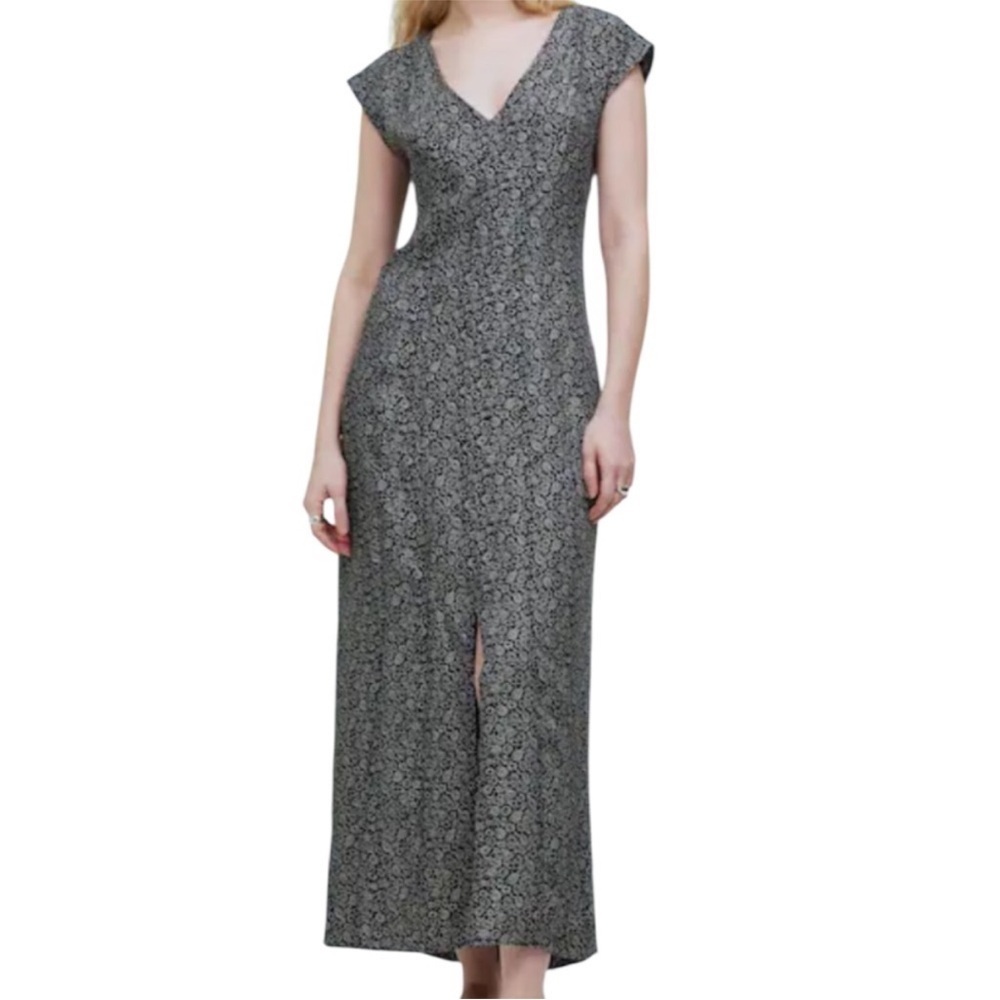 EUC Madewell Cap Sleeve V Neck Midi Dress Floral Cupro Blend Size 4 Retail $128
